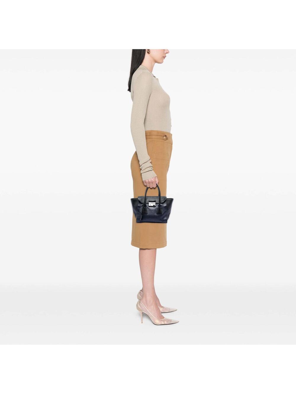 Prada Bicolor Glace Calf Sound Lock #276815P48B - Picture 7 of 7